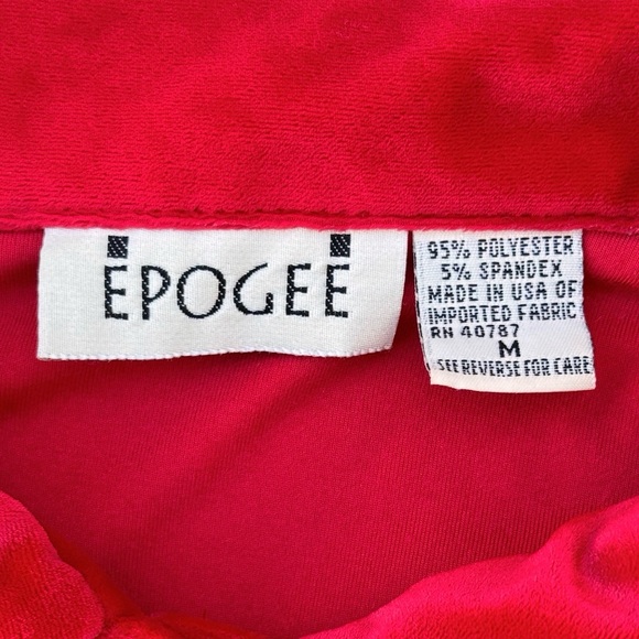 Vintage 90s Epogee Bright Velour Collared Button-Front Tunic Top - Picture 6 of 11